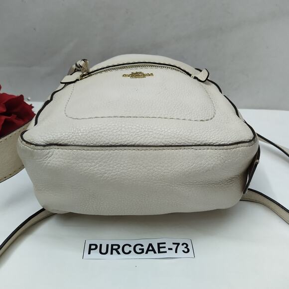 Coach Andi Mini Cream White Pebble Leather Top Handle Zipper Backpack main image 11